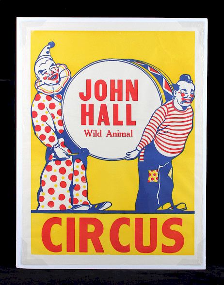 Appraisal: Original John Hall Wild Animal Circus Poster This is an