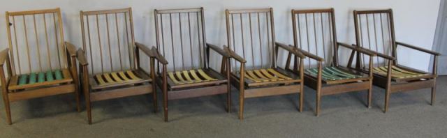 Appraisal: Midcentury Set of Baumritter Lounge Chairs Branded Baumritter to all