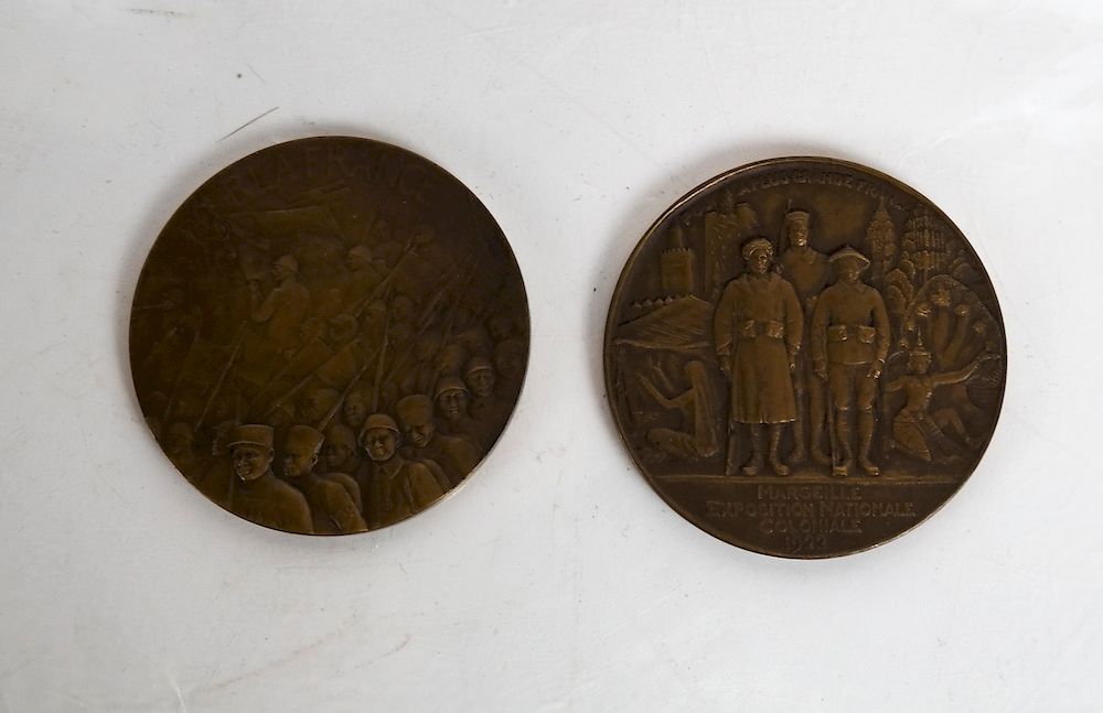 Appraisal: France Colonial Forces Tribute Medal Engraved with Pour La France