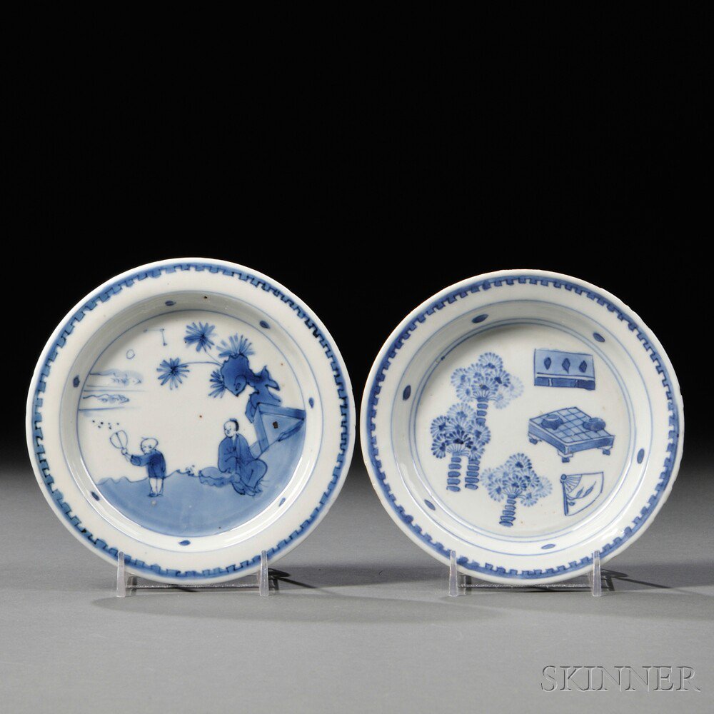 Appraisal: Two Kosometsuke Dishes China late Ming Dynasty one depicting a