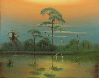 Appraisal: Al Black Florida th century Original Florida Highwaymen landscape with