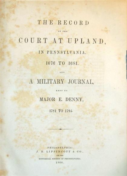 Appraisal: vol Memoirs of The Historical Society of Pennsylvania Vol VII