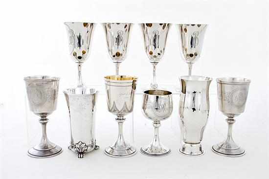 Appraisal: Whiting sterling goblets and beakers New York late th early