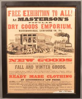 Appraisal: Printed Broadside Titled Fire Exhibition To All Mastersonville Lancaster Co