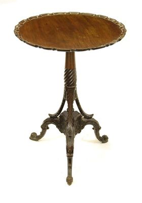 Appraisal: A mahogany and rosewood tripod table the circular top with