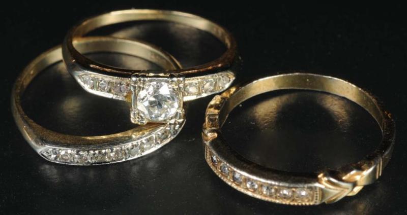 Appraisal: Lot of Antique Jewelry Diamond Rings Description Includes one K