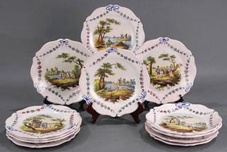 Appraisal: lot of French faience hand painted cabinet plates executed by