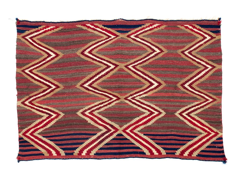 Appraisal: Navajo Late Classic Single Saddle Blanket x inches Navajo Late