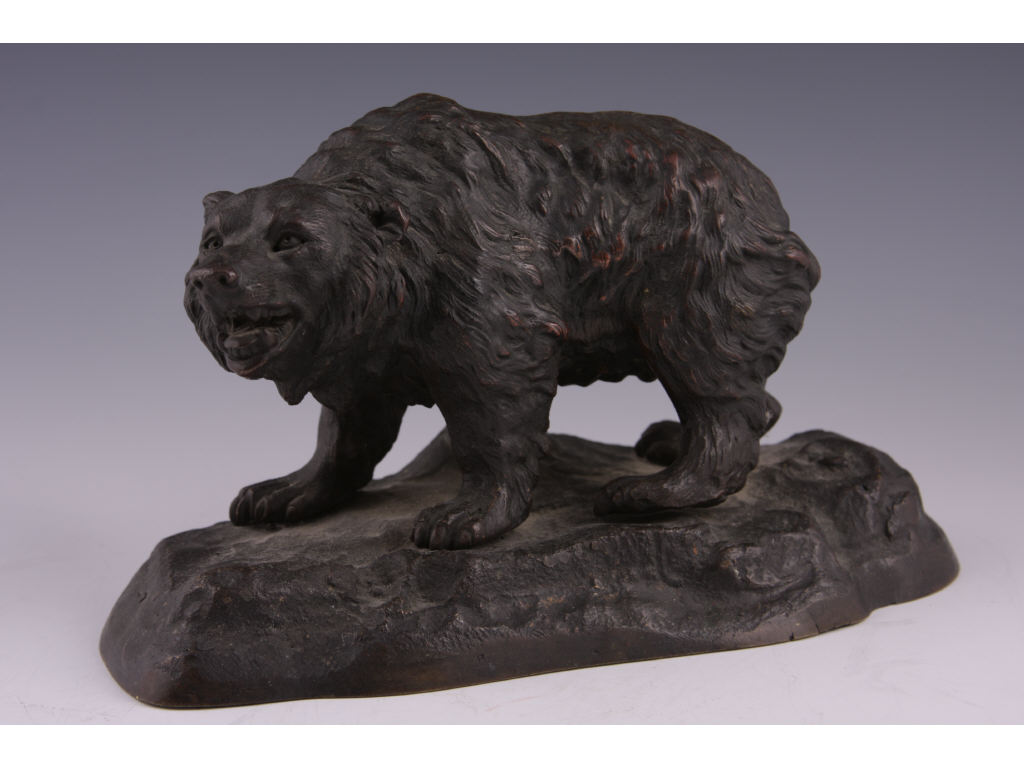 Appraisal: Antique Bronze Figure of a Bear growling and depicted as