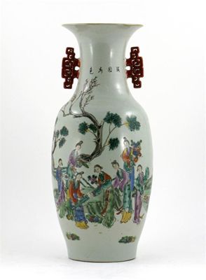 Appraisal: A Chinese famille rose vase painted with seven maidens beneath