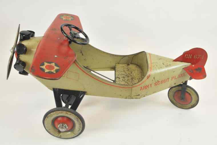 Appraisal: STEELCRAFT ARMY SCOUT PEDAL PLANE c 's pressed steel painted