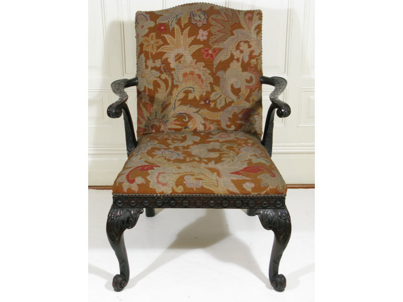 Appraisal: Antique Chippendale Style Open Arm Chair ca English in the