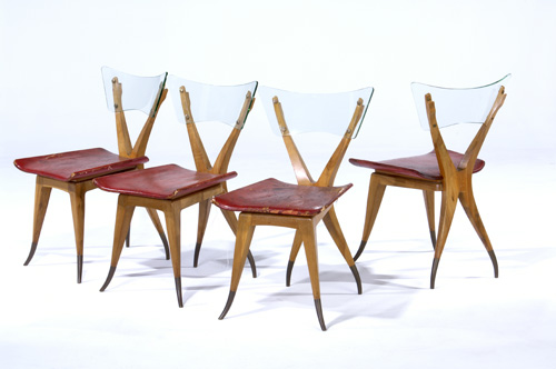 Appraisal: BARTOLUCCI ARTS Set of four side chairs with sculpted legs