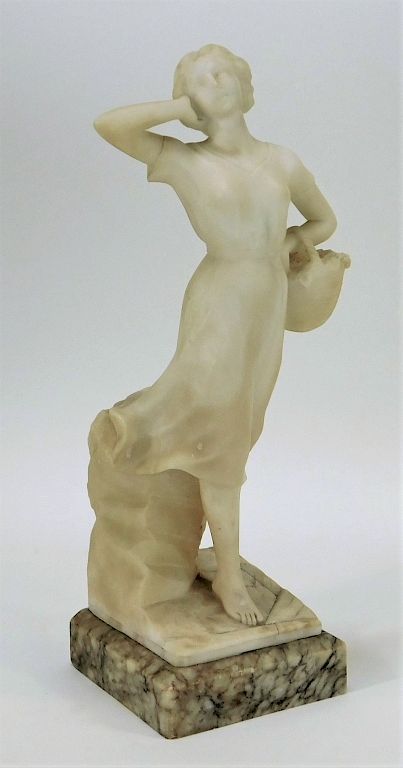 Appraisal: Italian Neoclassical Contadinella Alabaster Statue Italy th Century Naturalistic young