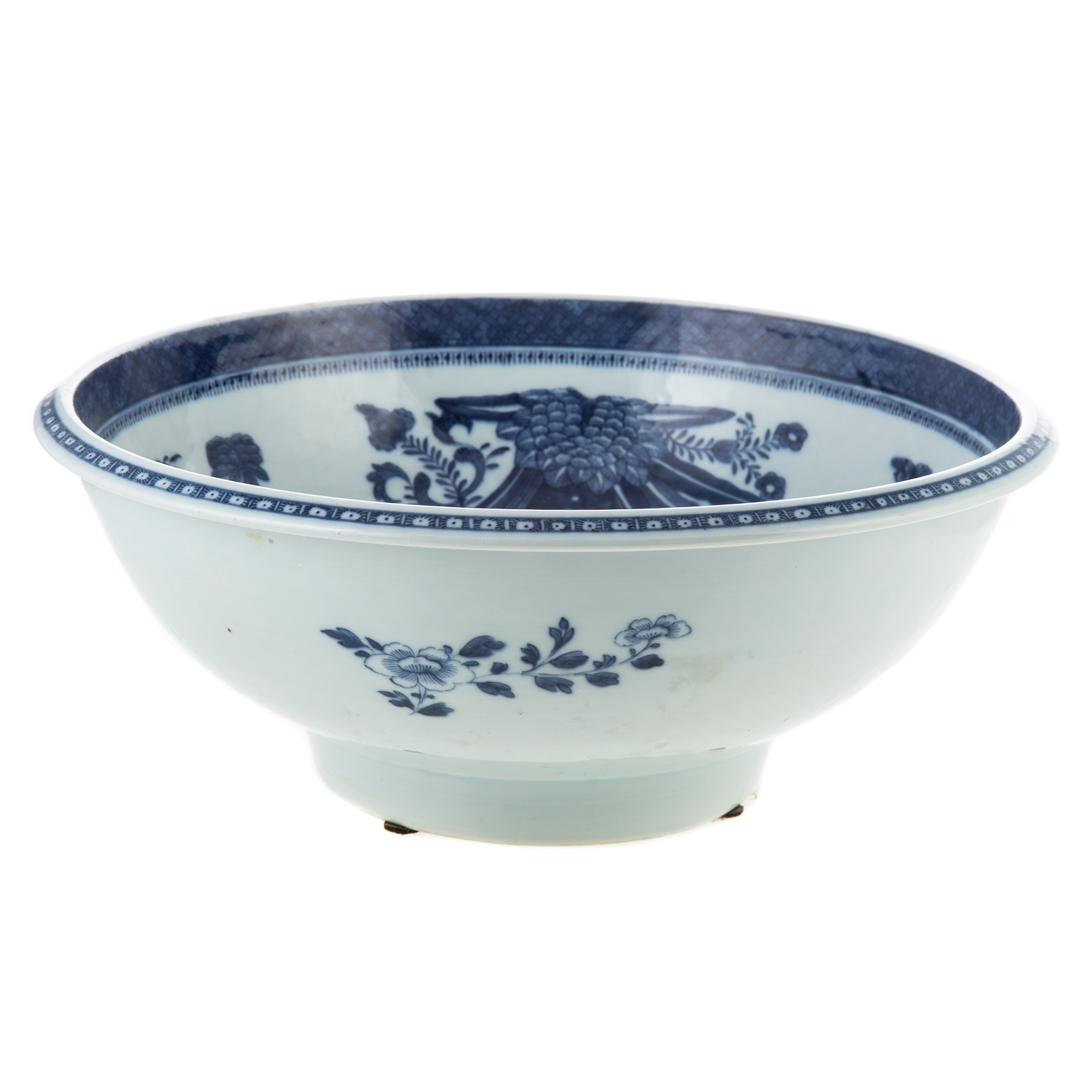 Appraisal: CHINESE EXPORT BLUE FITZHUGH FOOTED BASIN Circa interior with cross