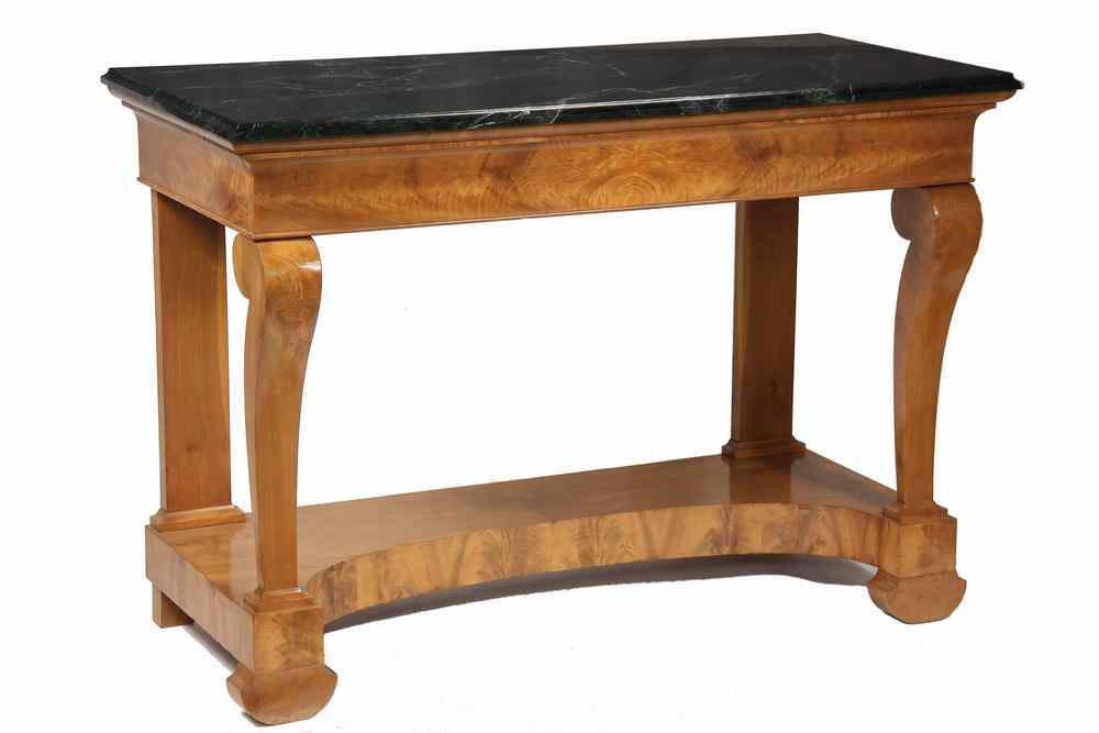 Appraisal: BIEDERMEIER SERVER - Marble top Biedermeier Server in pale crotch