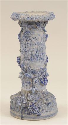 Appraisal: th Century-Style Salt-Glazed Stoneware Pedestal in in diam