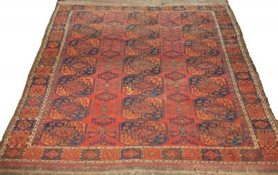 Appraisal: An Afghan carpet circa with three rows of seven elephant