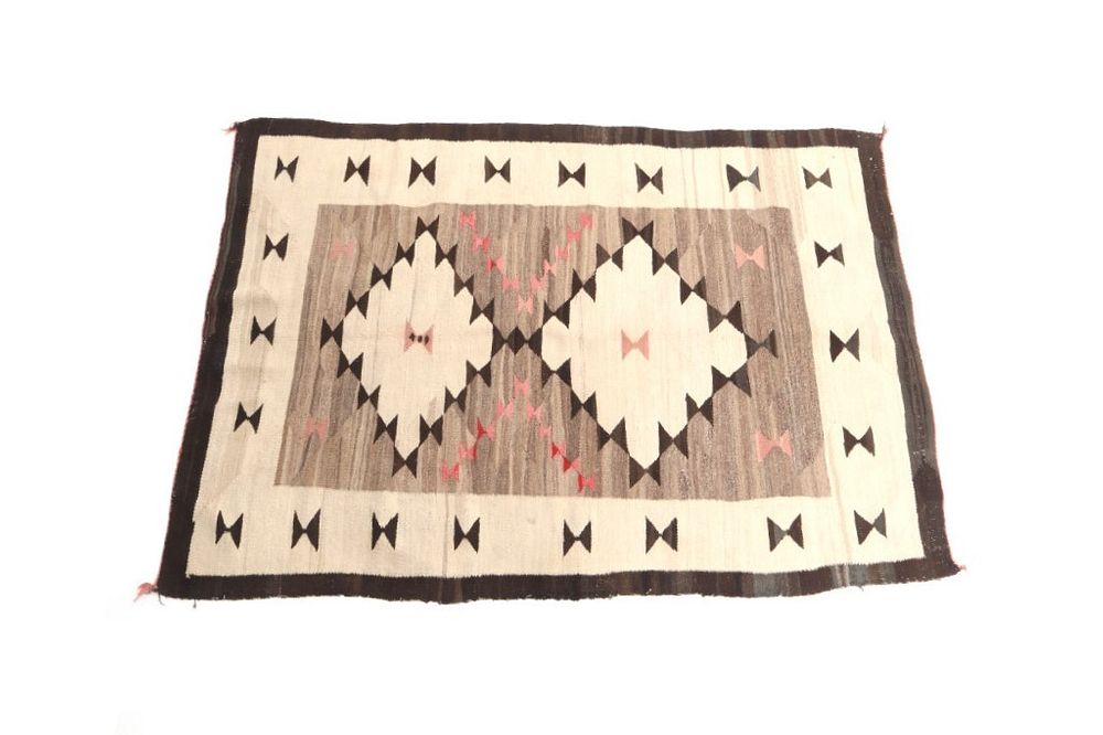 Appraisal: 's Navajo Hand Woven Crystal Wool Rug Featured in this