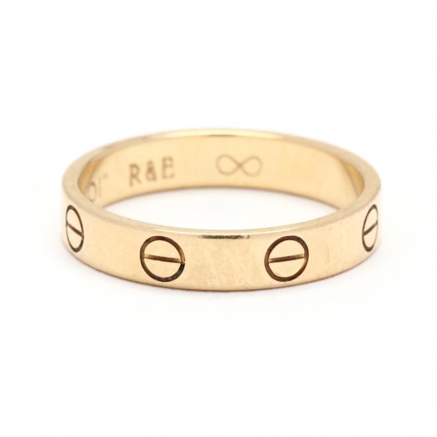 Appraisal: GOLD LOVE RING CARTIER Gold band with circle and line