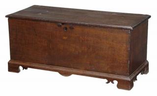 Appraisal: American Chippendale Inlaid Walnut Lift-Top Chest front with inlaid initials