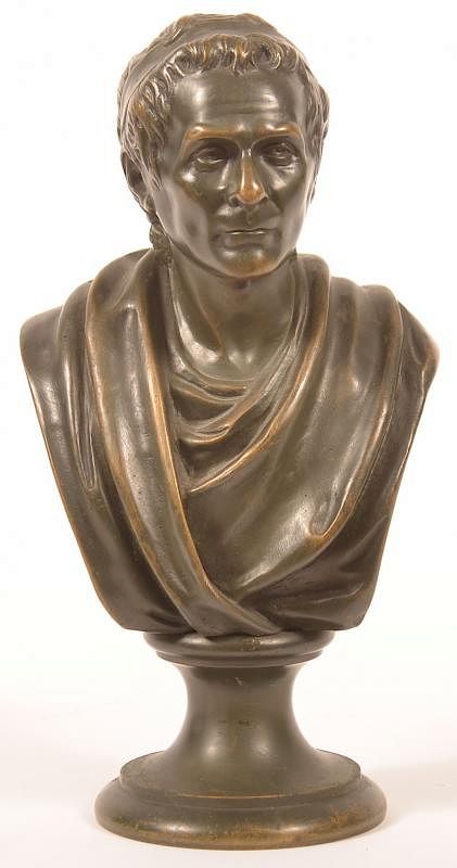 Appraisal: Bronze Bust of Roman Nobleman after Houdon Bronze Bust of