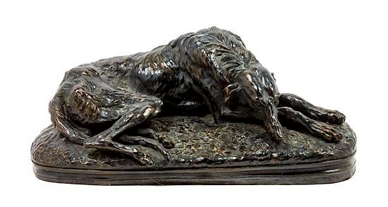 Appraisal: A Scottish Deerhound Sculpture Width inches A Scottish Deerhound Sculpture