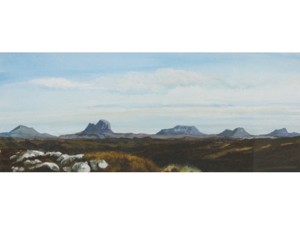 Appraisal: JOHN WATTING Watercolour 'Evening View over Sulliven and Assynt' signed