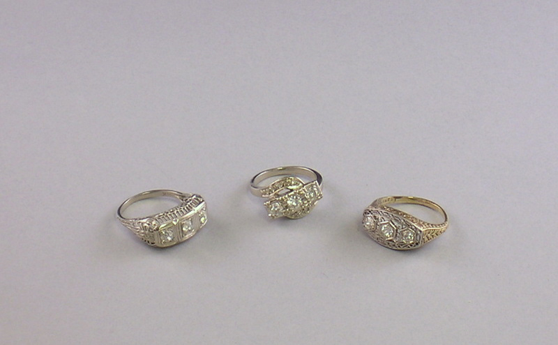 Appraisal: Three Gold and Diamond Rings one kt yellow gold one