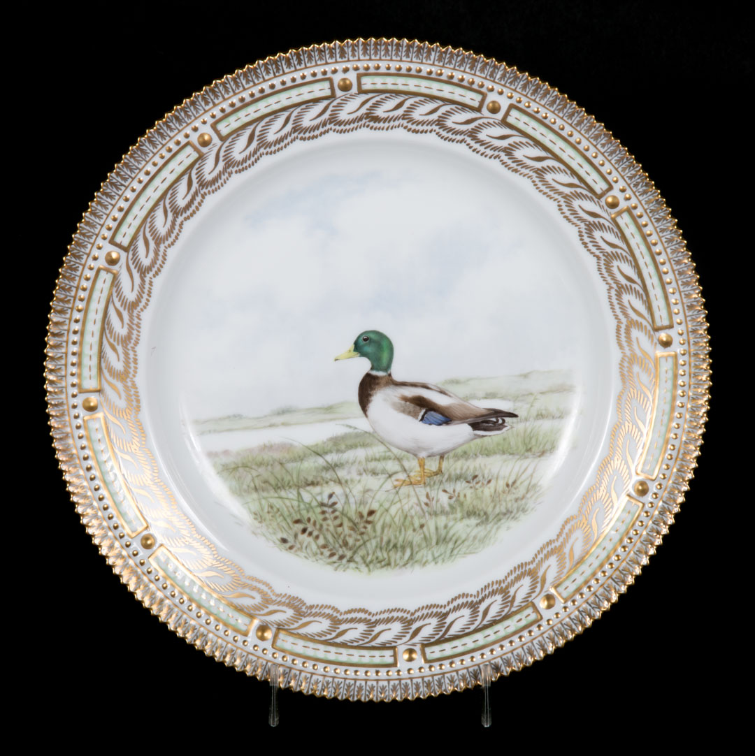 Appraisal: Royal Copenhagen Fauna Danica porcelain plate painted center and sawtooth