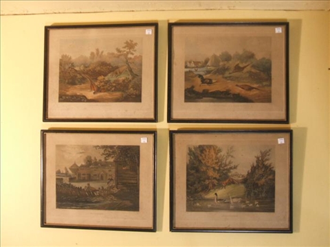 Appraisal: H PYALL BRITISH TH C GROUP OF FOUR AQUATINTS x