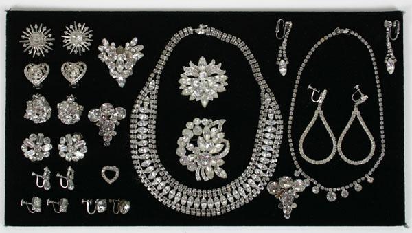 Appraisal: Costume Jewelry Rhinestone Eisenberg Ice Assortment of vintage pieces including