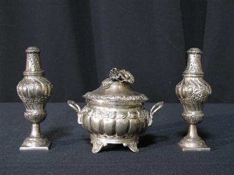 Appraisal: CONTINENTAL -HANDLED PLATED SUGAR BOWL AND COVER With fluted sides