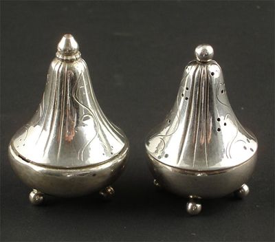 Appraisal: A Georg Jensen silver cruet set pattern no stamped marks