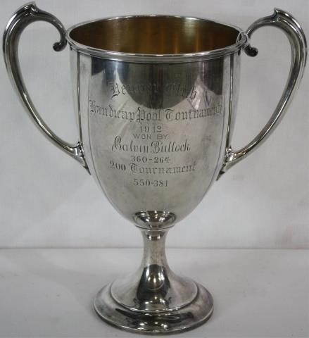 Appraisal: GORHAM STERLING SILVER TROPHY FOR POOLTOURNAMENT TROPHY WON BY CALVIN