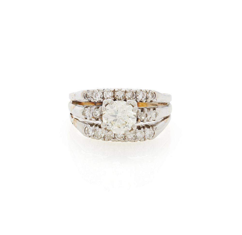 Appraisal: Platinum Diamond Ring Diamond ring in platinum top with re-shanking