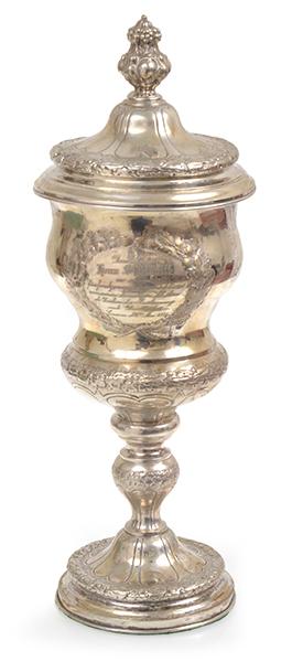 Appraisal: TH CENTURY CONTINENTAL SILVER LIDDED TROPHY CUP AWARDED TO S