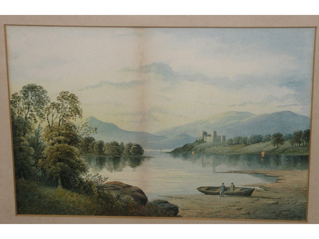 Appraisal: Watercolour loch scene signed and dated W LANGLEY '