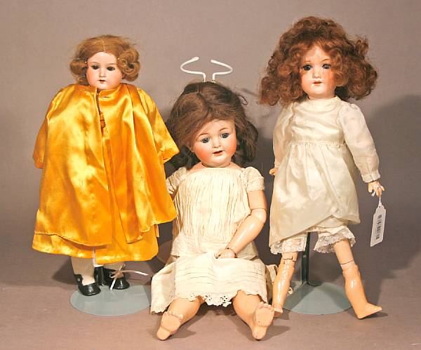 Appraisal: Grouping of Bisque Headed German Dolls Ball-jointed dolls from st