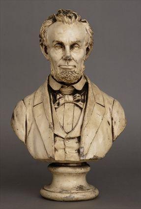 Appraisal: AMERICAN SCHOOL BUST OF LINCOLN Ivory painted plaster in