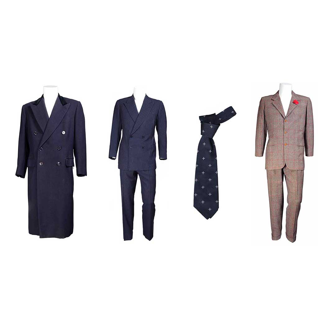 Appraisal: Collection of Suits and a Jacket Comprising a navy pinstriped