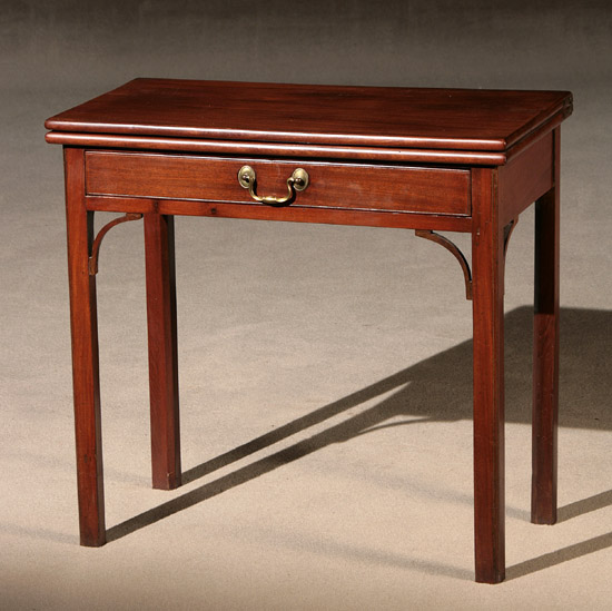 Appraisal: George III Mahogany Fold-Top Tea Table Composed of th Century