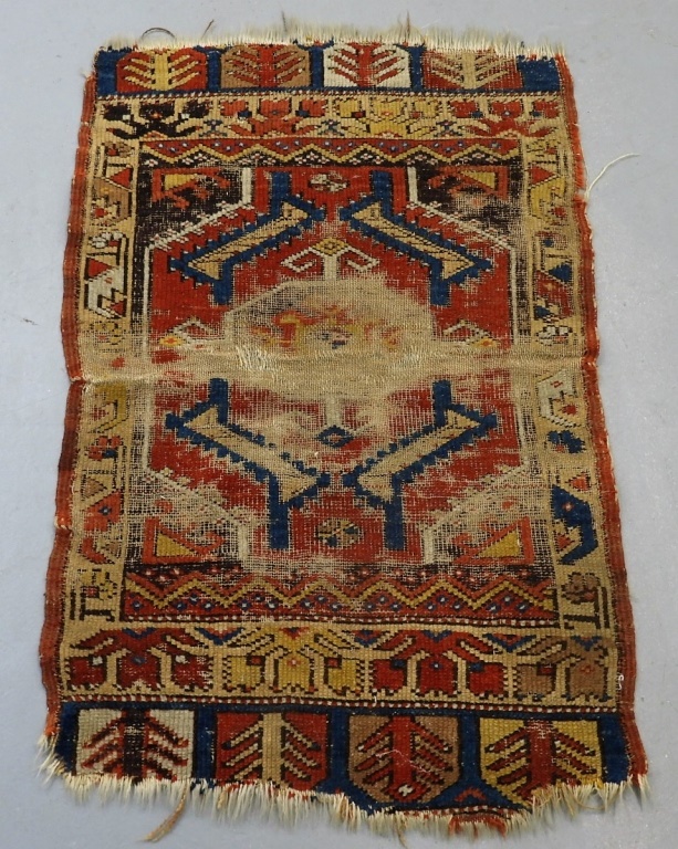 Appraisal: TURKISH YASTICK WOOL CARPET RUG MAT Turkey Circa - Tribal