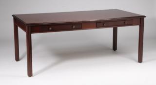 Appraisal: Contemporary mahogany table or desk L Contemporary mahogany desk or