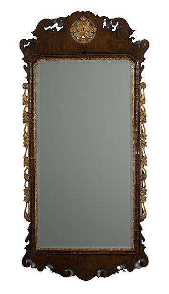 Appraisal: MAHOGANY CHIPPENDALE MIRROR English or American ca - mahogany veneers