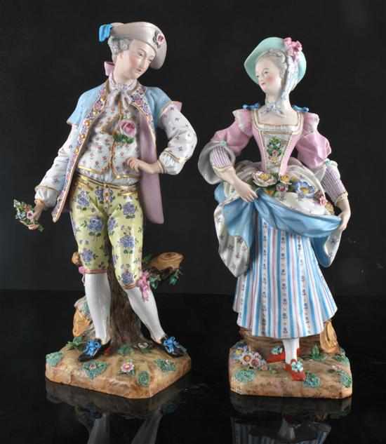 Appraisal: A pair of continental porcelain figures Late th century Modelled