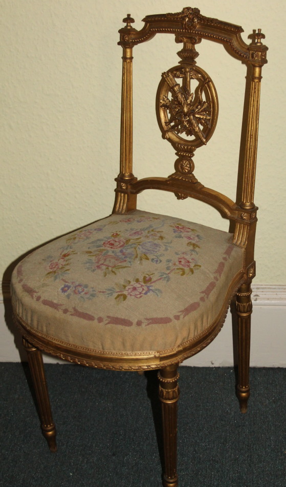 Appraisal: A late thC French gilt gesso side chair the elaborate