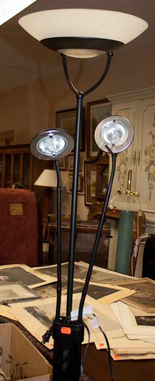 Appraisal: Contemporary metal floor lamp and a contemporary lucite floor lamp