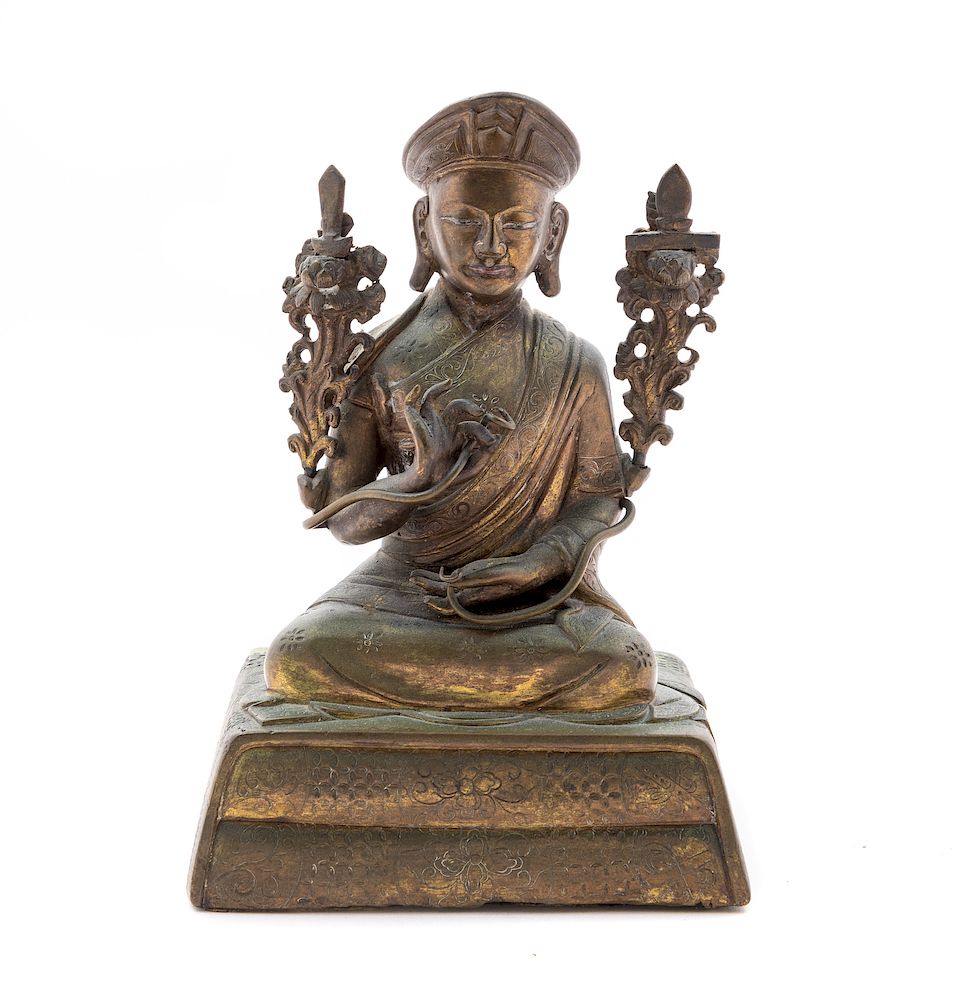 Appraisal: A Sino-Tibetan Gilt Bronze Figure of the Third Chakya Height