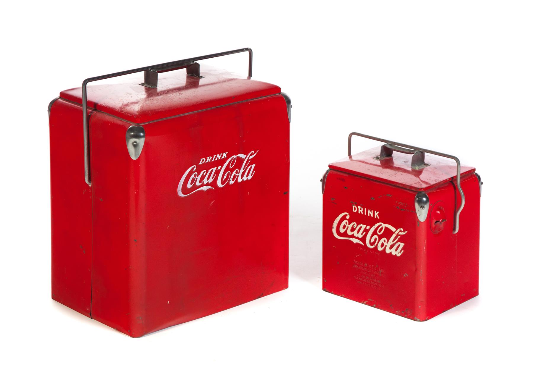 Appraisal: TWO COCA-COLA COOLERS American mid th century Two Drink Coca-Cola